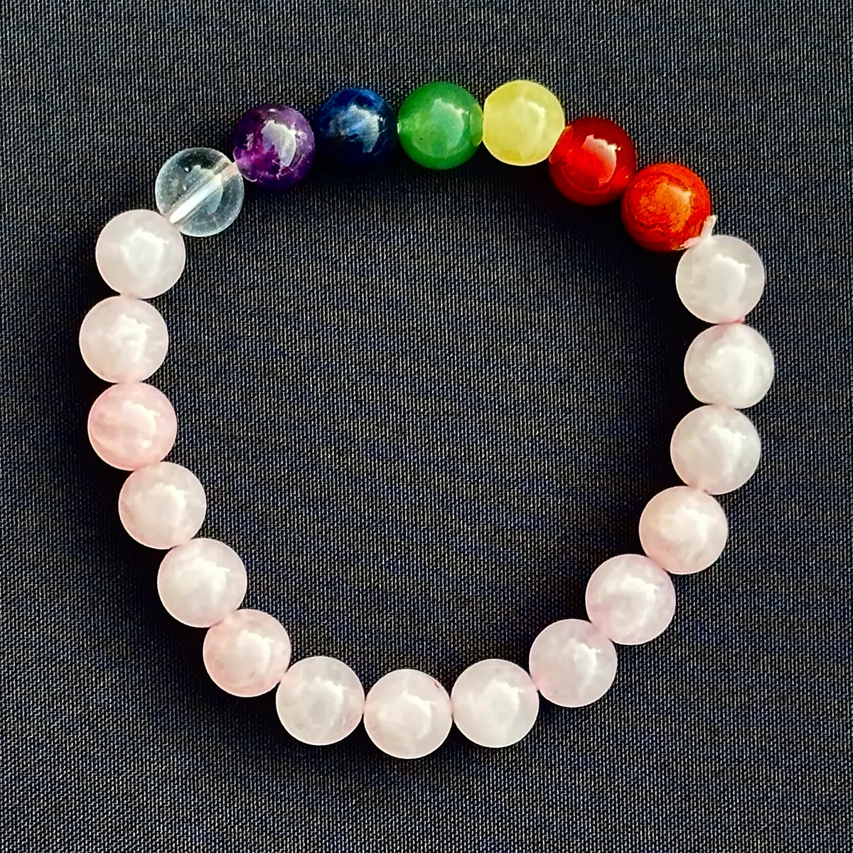 Chakra Power Bead Bracelet in Rose Quartz