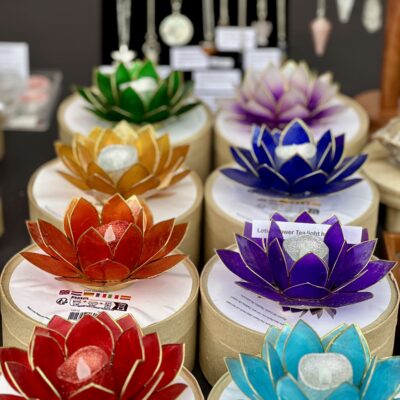 lotus flower tea light candle holder (various colours available)